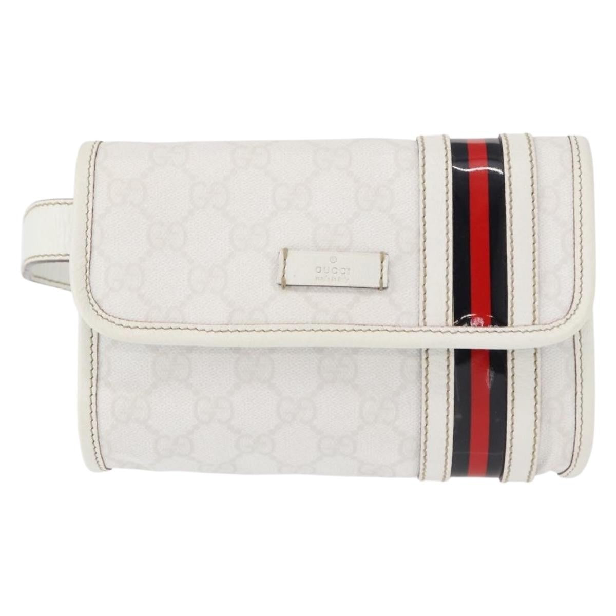 Gucci Sherry Line Waist Bag Gg Canvas White Canvas Shoulder Bag Bag (Authentic Pre-Loved)