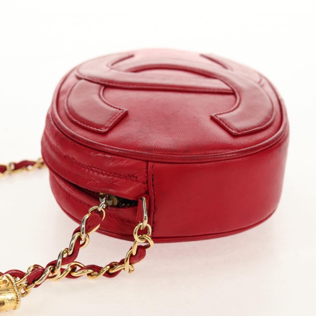 Chanel Chanel Vintage Oval Cc Tassel Crossbody Bag Leather Red Leather Shoulder Bag Bag (Pre-Loved)
