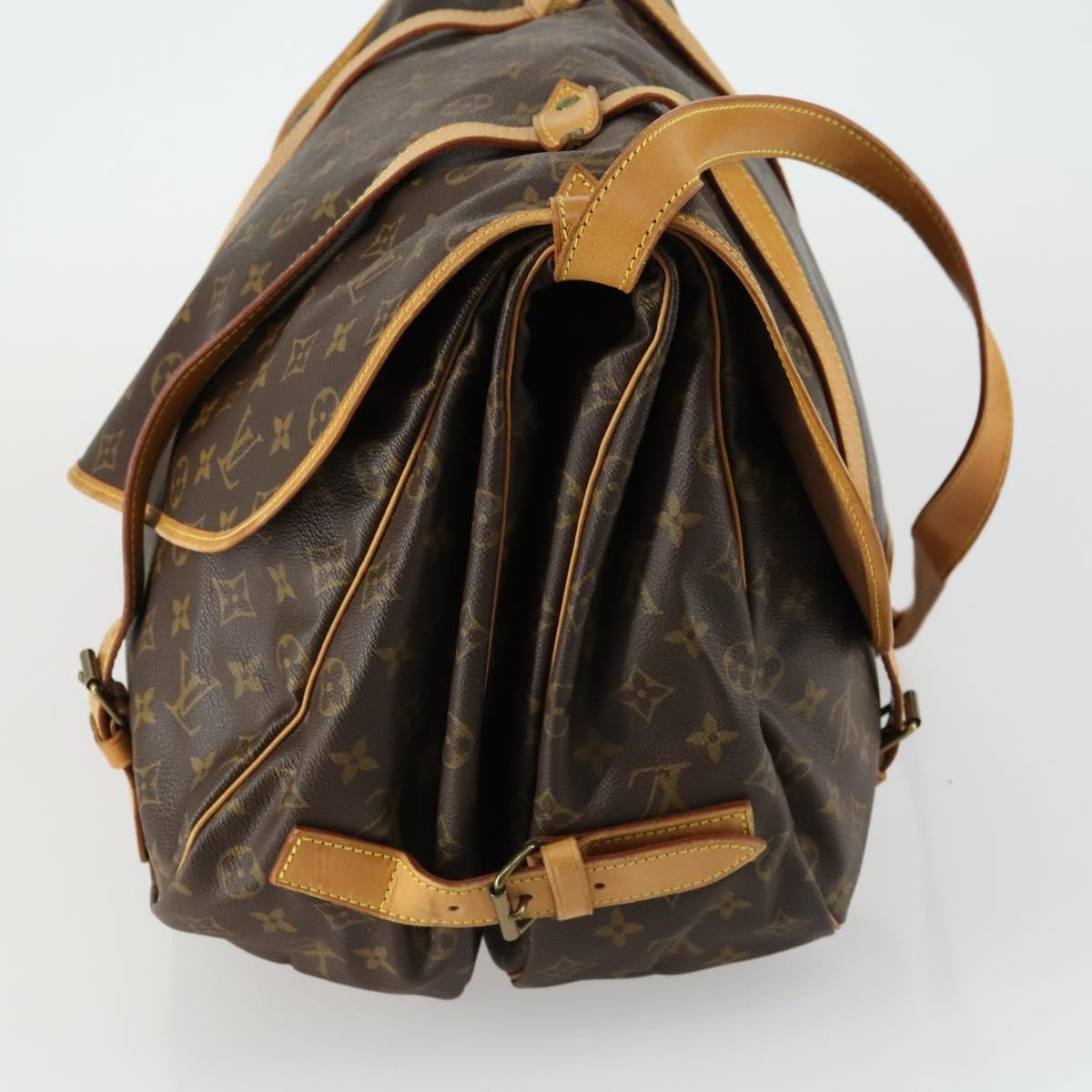 Louis Vuitton Saumur Handbag Monogram Canvas Brown Canvas Shoulder Bag Bag (Authentic Pre-Loved)