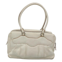 Salvatore Ferragamo Gancini Buckle Shoulder Bag Leather White Leather Shoulder Bag Bag (Authentic Pre-Loved)