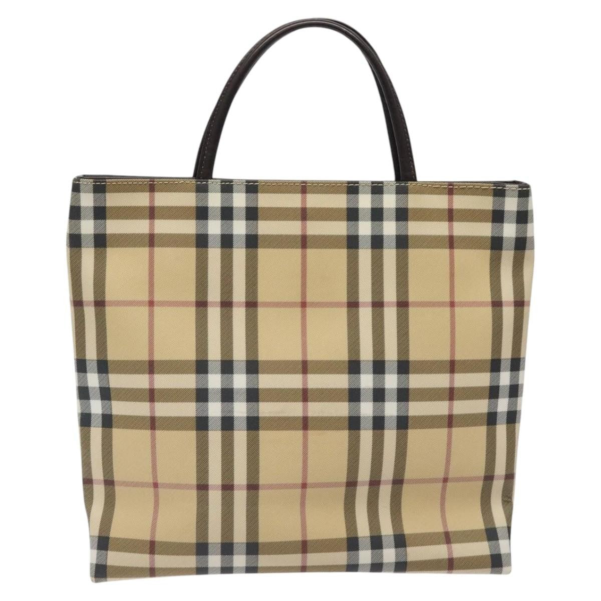 Burberry Nova Check Tote Canvas Check Pattern Beige Canvas Tote Bag Bag (Authentic Pre-Loved)