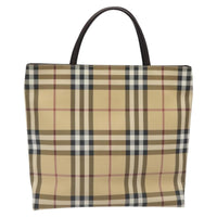 Burberry Nova Check Tote Canvas Check Pattern Beige Canvas Tote Bag Bag (Authentic Pre-Loved)