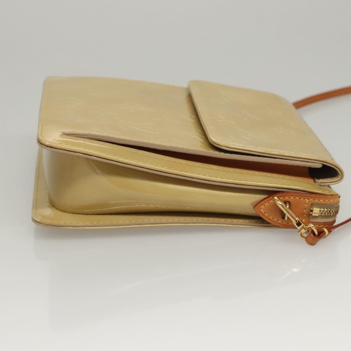 Louis Vuitton Mott Handbag Monogram Vernis Beige Patent_Leather Clutche & Pouche Bag (Authentic Pre-Loved)