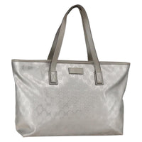 Gucci Plus Tote Gg Imprime Silver Canvas Tote Bag Bag (Pre-Loved)