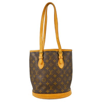 Louis Vuitton Petit Bucket Bag Monogram Canvas Brown Canvas Shoulder Bag Bag (Authentic Pre-Loved)