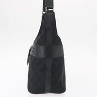 Gucci Vintage Shoulder Bag Gg Canvas And Leather Black Canvas Shoulder Bag Bag (Authentic Pre-Loved)