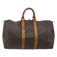Louis Vuitton Keepall Bag Monogram Canvas Brown Canvas Travel Bag Bag (Authentic Pre-Loved)
