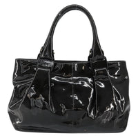Salvatore Ferragamo Vintage Tote Bag Patent Leather Black Patent_Leather Tote Bag Bag (Pre-Loved)