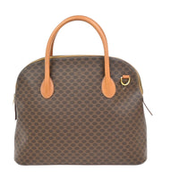 Celine Vintage Macadam Handbag Canvas And Leather Brown Canvas Handbag (Authentic Pre-Loved)