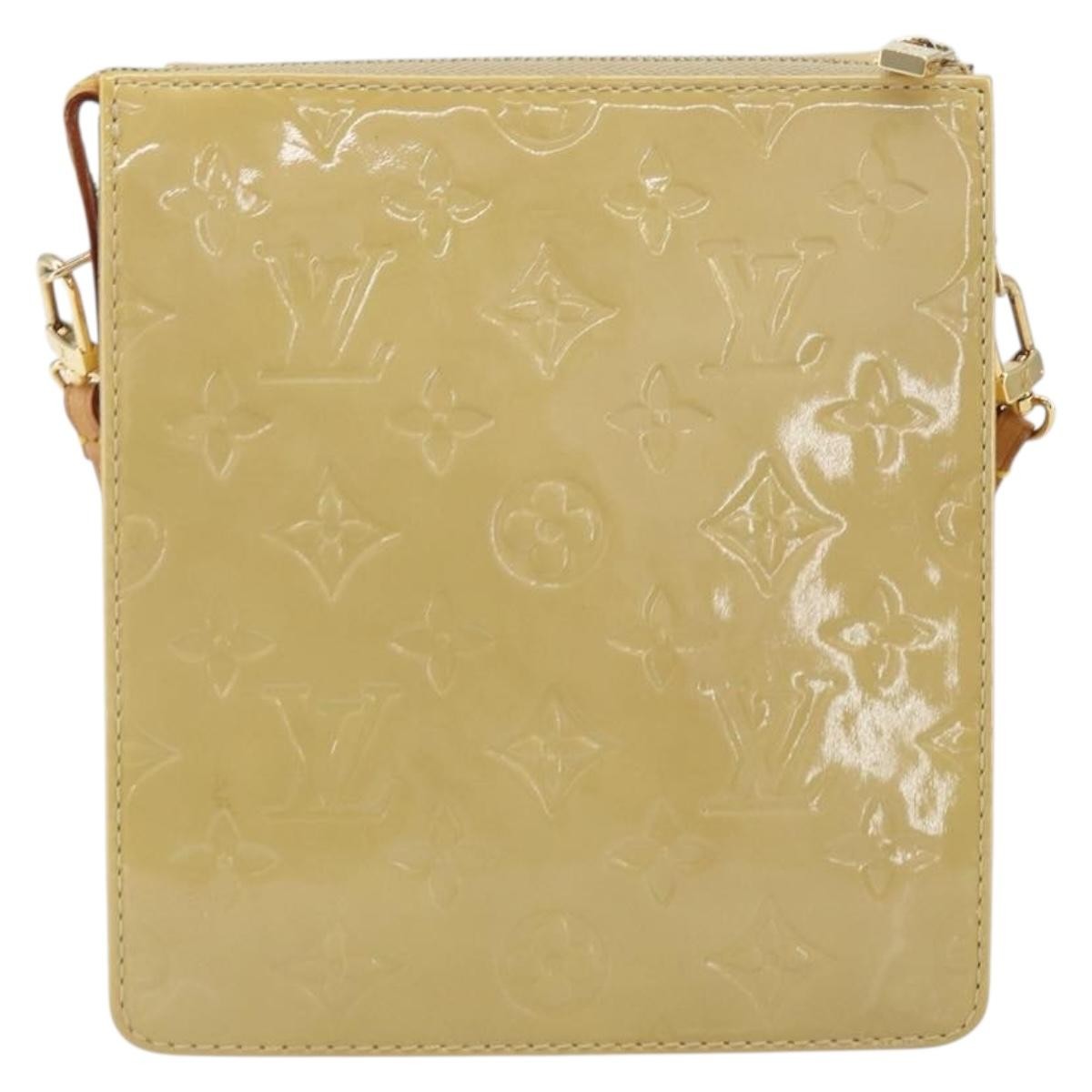 Louis Vuitton Mott Handbag Monogram Vernis Beige Patent_Leather Clutche & Pouche Bag (Pre-Loved)