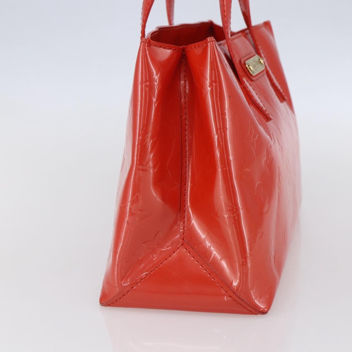 Louis Vuitton Wilshire Handbag Monogram Vernis Orange Patent_Leather Tote Bag Bag (Authentic Pre-Loved)