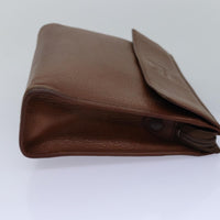 Burberry Vintage Pouch Leather Brown Leather Clutche & Pouche Bag (Authentic Pre-Loved)