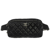 Chanel Chanel Bum Bag Leather Black Leather Handbag (Pre-Loved)