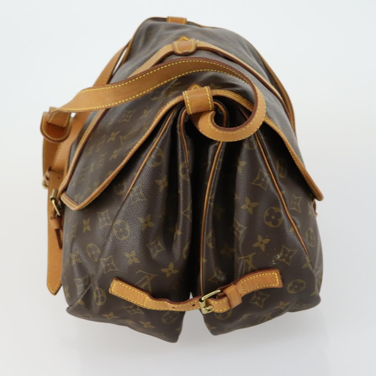 Louis Vuitton Saumur Handbag Monogram Canvas Brown Canvas Shoulder Bag Bag (Authentic Pre-Loved)