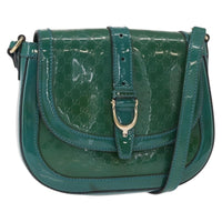 Gucci Gucci Vintage Flap Shoulder Bag Patent Leather Turquoise Patent_Leather Shoulder Bag Bag (Pre-Loved)