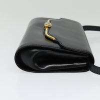Gucci Vintage Shoulder Bag Leather Black Leather Shoulder Bag Bag (Pre-Loved)