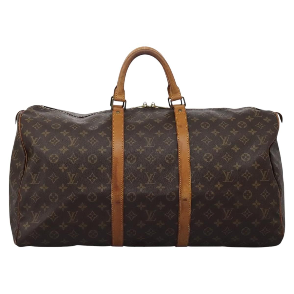 Louis Vuitton Keepall Bag Monogram Canvas Brown Canvas Travel Bag Bag (Pre-Loved)