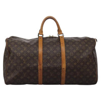 Louis Vuitton Keepall Bag Monogram Canvas Brown Canvas Travel Bag Bag (Pre-Loved)