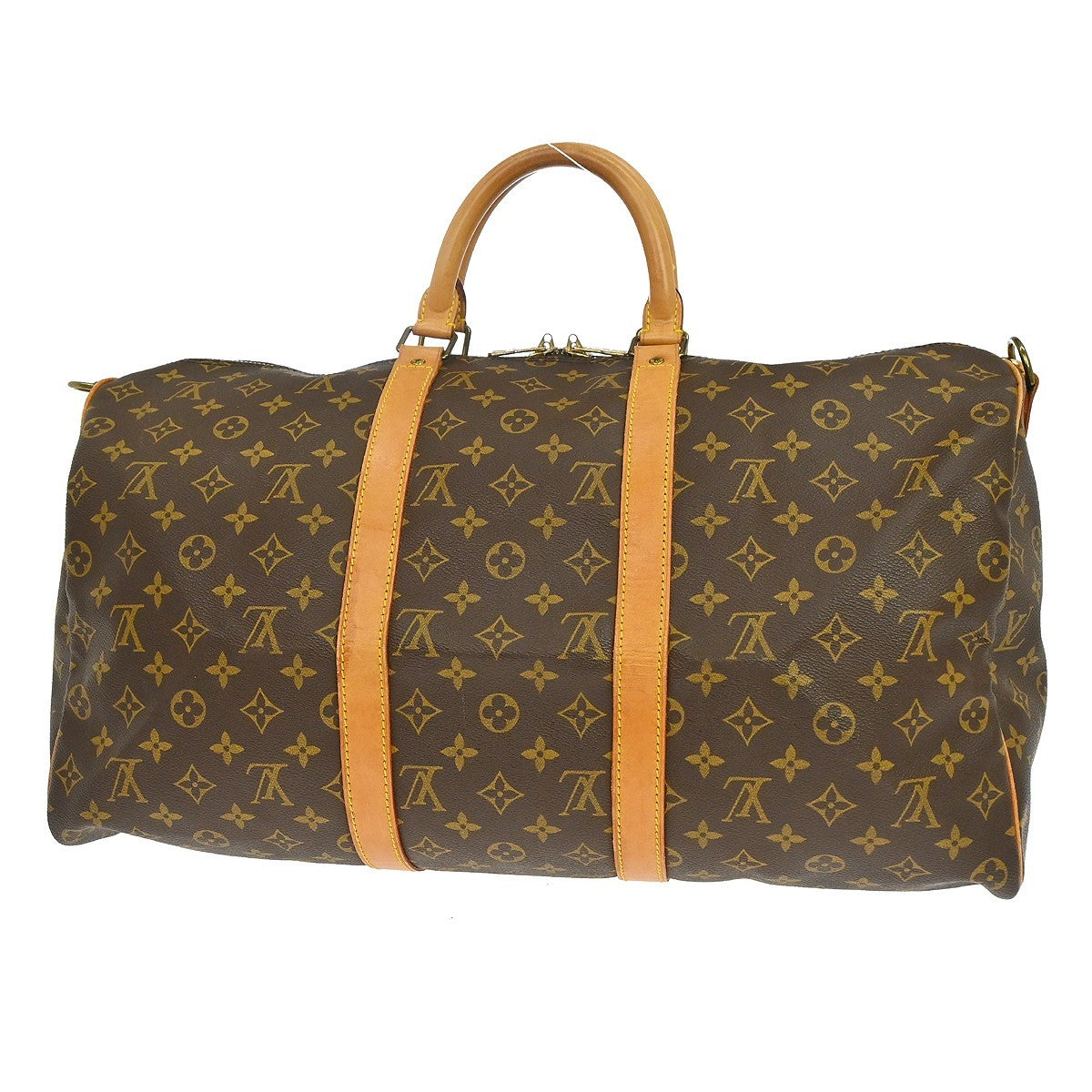 Louis Vuitton Keepall Bandouliere Bag Monogram Canvas Brown Canvas Travel Bag Bag (Pre-Loved)
