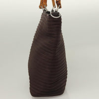 Gucci Vintage Bamboo Handle Tote Nylon Brown Synthetic Bag (Authentic Pre-Loved)
