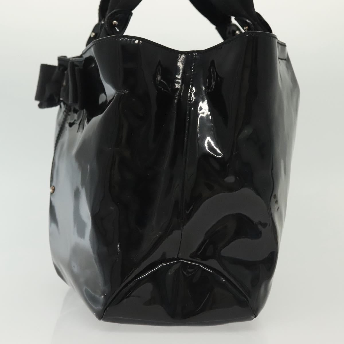 Salvatore Ferragamo Vala Tote Patent Leather Black Patent_Leather Tote Bag Bag (Authentic Pre-Loved)