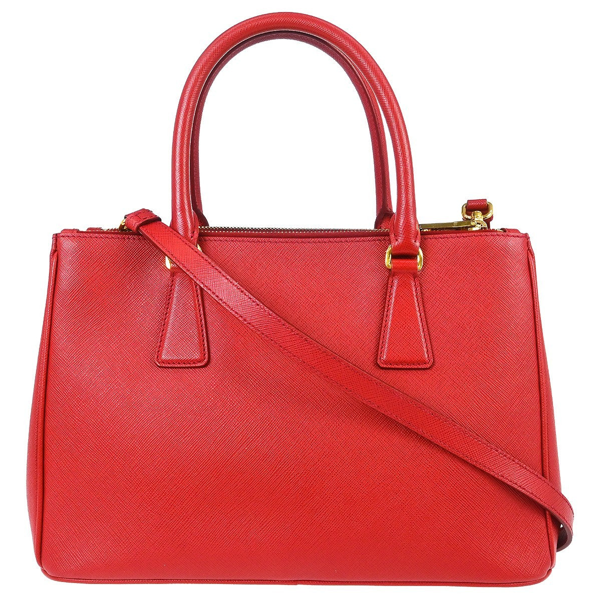 Prada Gardener's Tote Saffiano Leather Red Leather Tote Bag Bag (Authentic Pre-Loved)