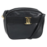 Salvatore Ferragamo Vara Bow Camera Shoulder Bag Leather Black Leather Shoulder Bag Bag (Pre-Loved)