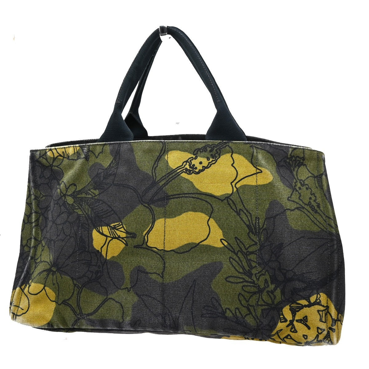 Prada Canapa Tote Printed Canvas Green Canvas Tote Bag Bag (Pre-Loved)