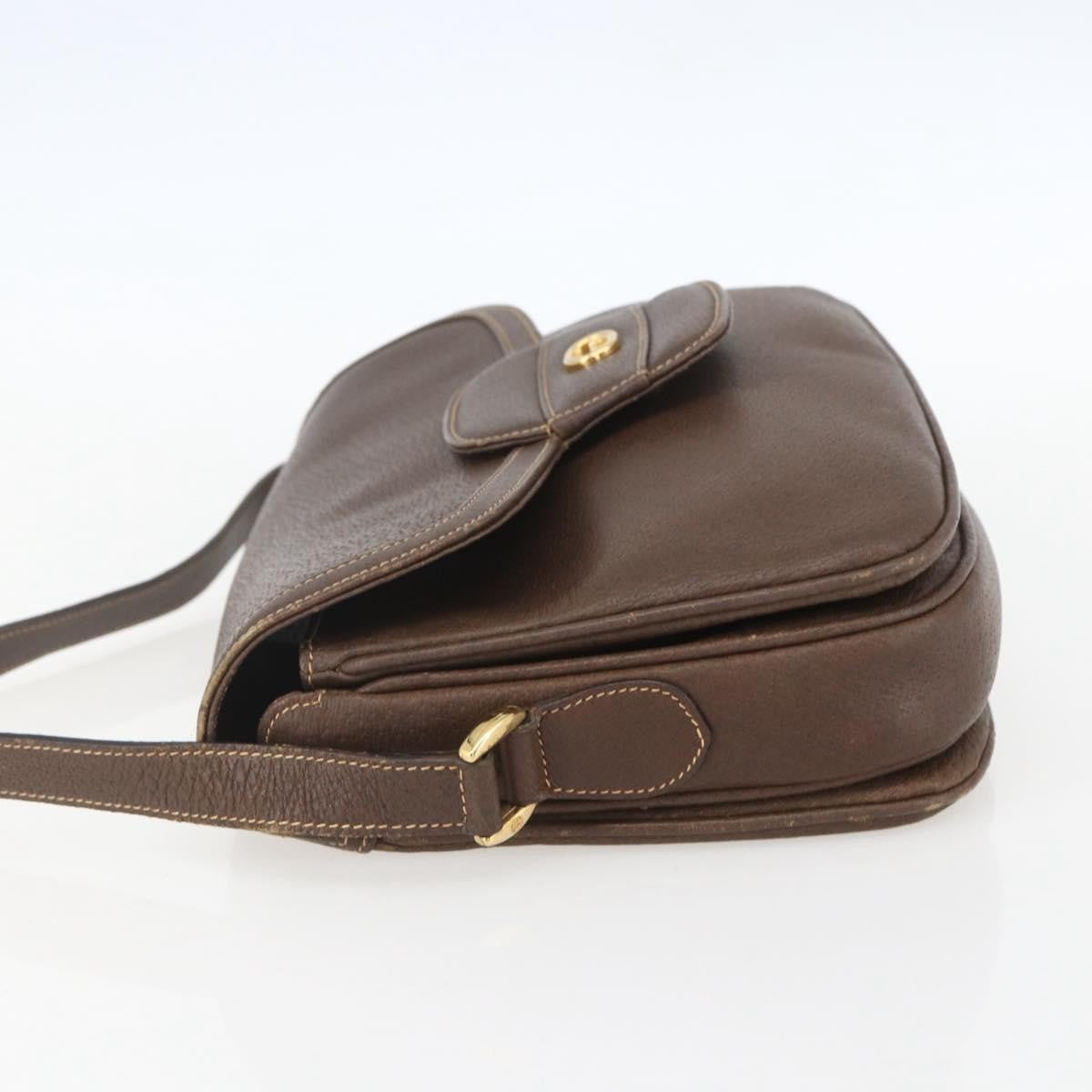 Gucci Vintage Shoulder Bag Leather Brown Leather Shoulder Bag Bag (Pre-Loved)