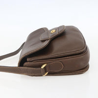 Gucci Vintage Shoulder Bag Leather Brown Leather Shoulder Bag Bag (Pre-Loved)