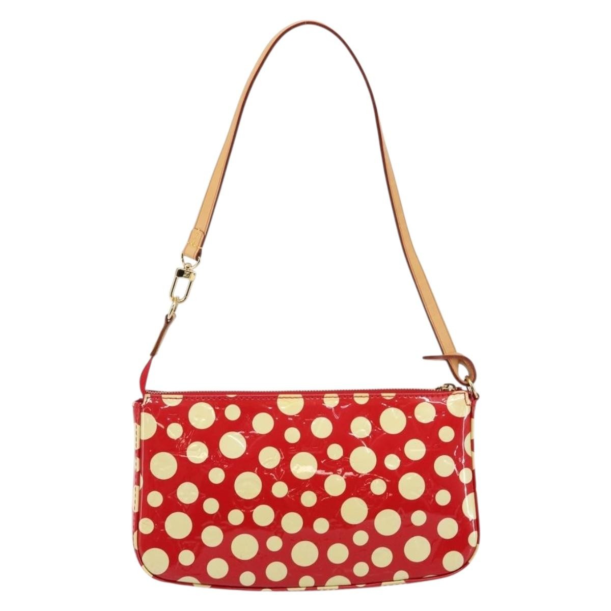 Louis Vuitton Pochette Accessoires Yayoi Kusama Painted Dots Monogram Vernis Red Patent_Leather Clutche & Pouche Bag (Authentic Pre-Loved)