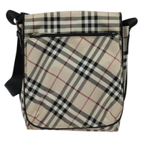 Burberry Nova Check Blue Label Nylon Beige Nylon Shoulder Bag Bag (Authentic Pre-Loved)