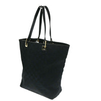 Gucci Vintage Bucket Shopping Tote Gg Canvas Black Canvas Tote Bag Bag (Authentic Pre-Loved)