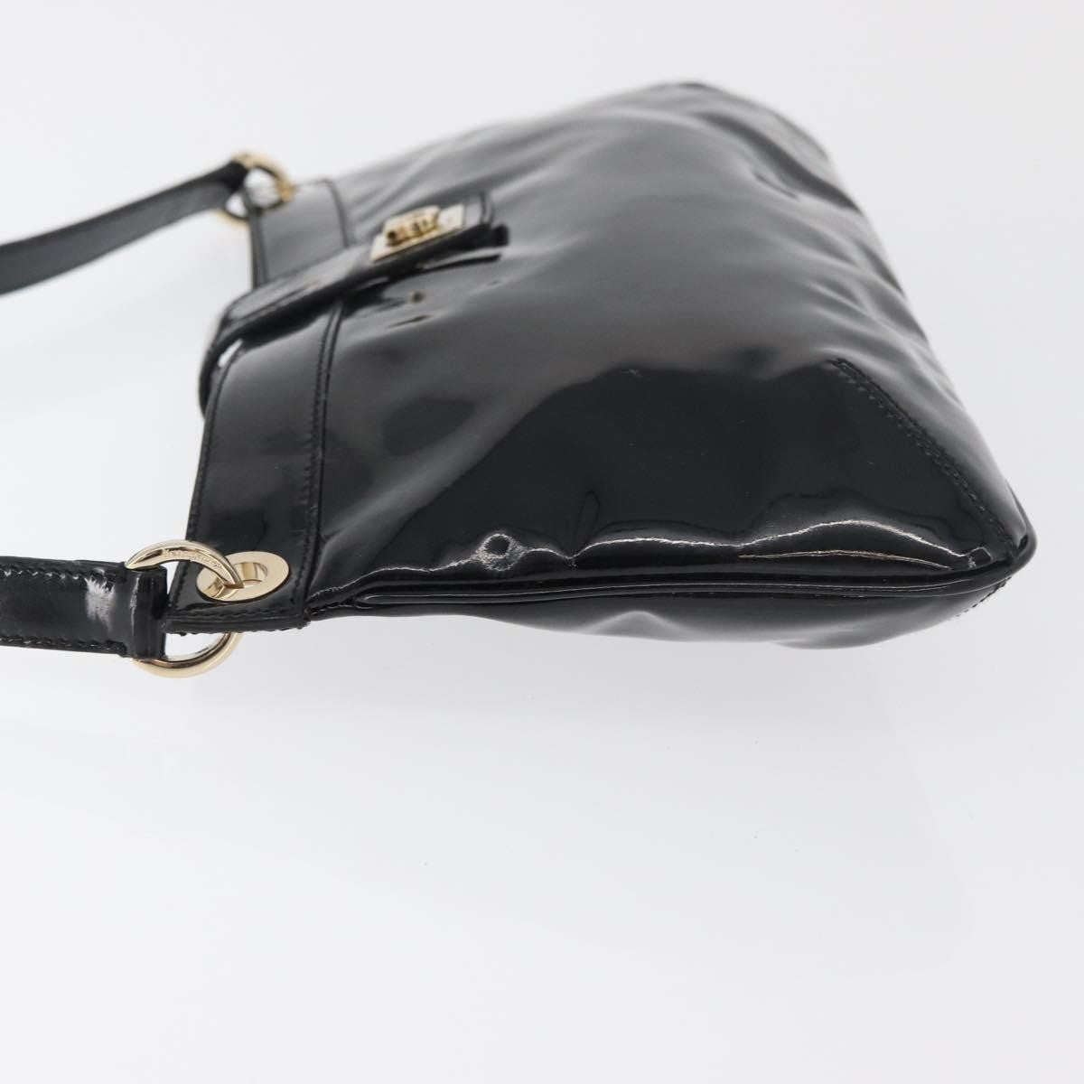 Salvatore Ferragamo Gancini Shoulder Bag Patent Leather Black Patent_Leather Shoulder Bag Bag (Pre-Loved)