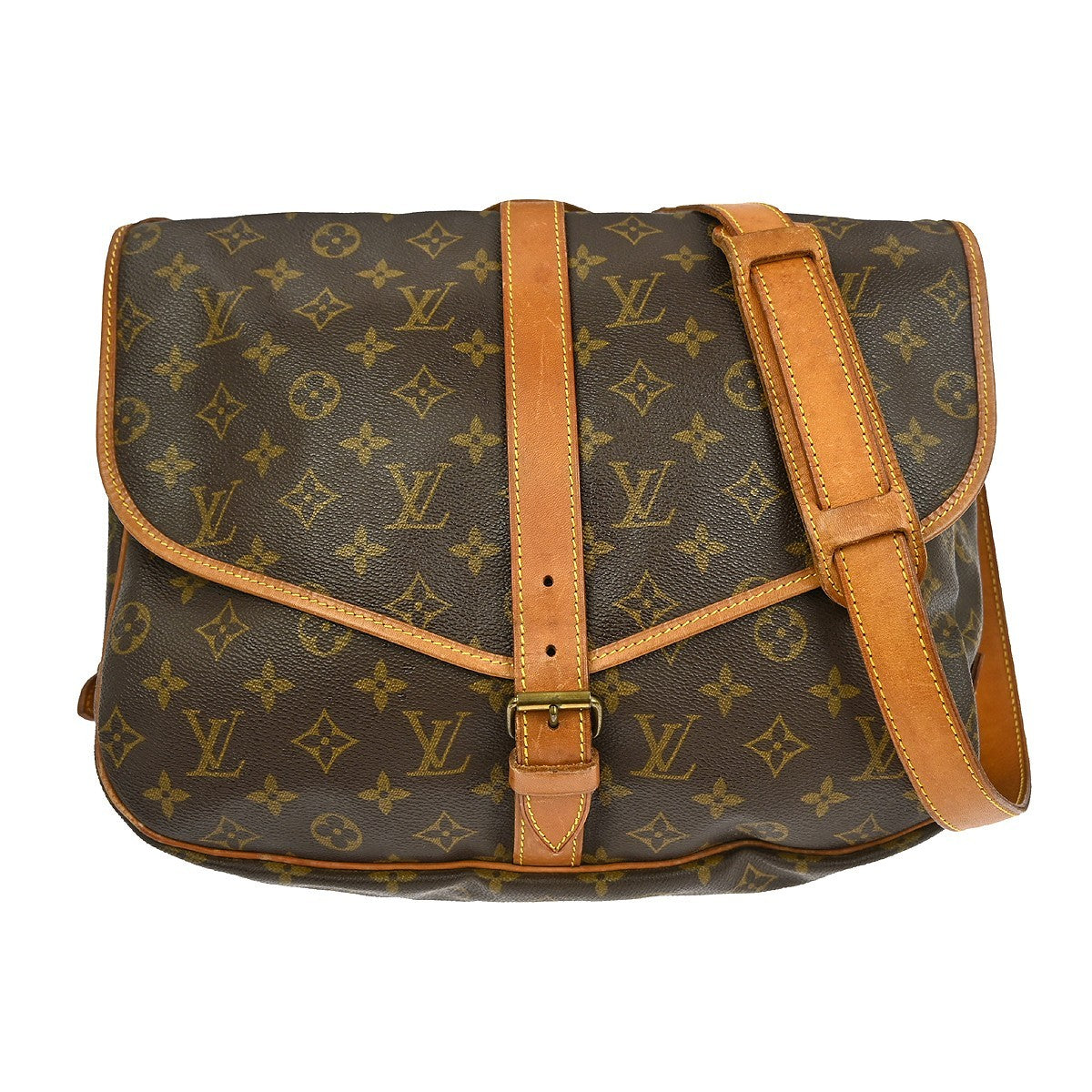 Louis Vuitton Louis Vuitton Saumur Handbag Monogram Canvas Brown Canvas Shoulder Bag Bag (Pre-Loved)
