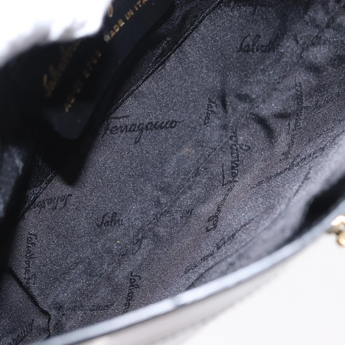 Salvatore Ferragamo Gancini Shoulder Bag Patent Leather Black Patent_Leather Shoulder Bag Bag (Pre-Loved)