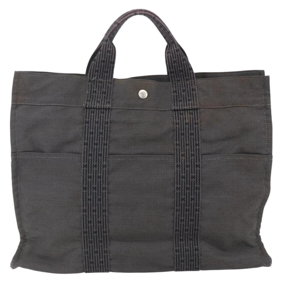 Hermes Fourre-Tout Herline Canvas Gray Canvas Tote Bag Bag (Pre-Loved)
