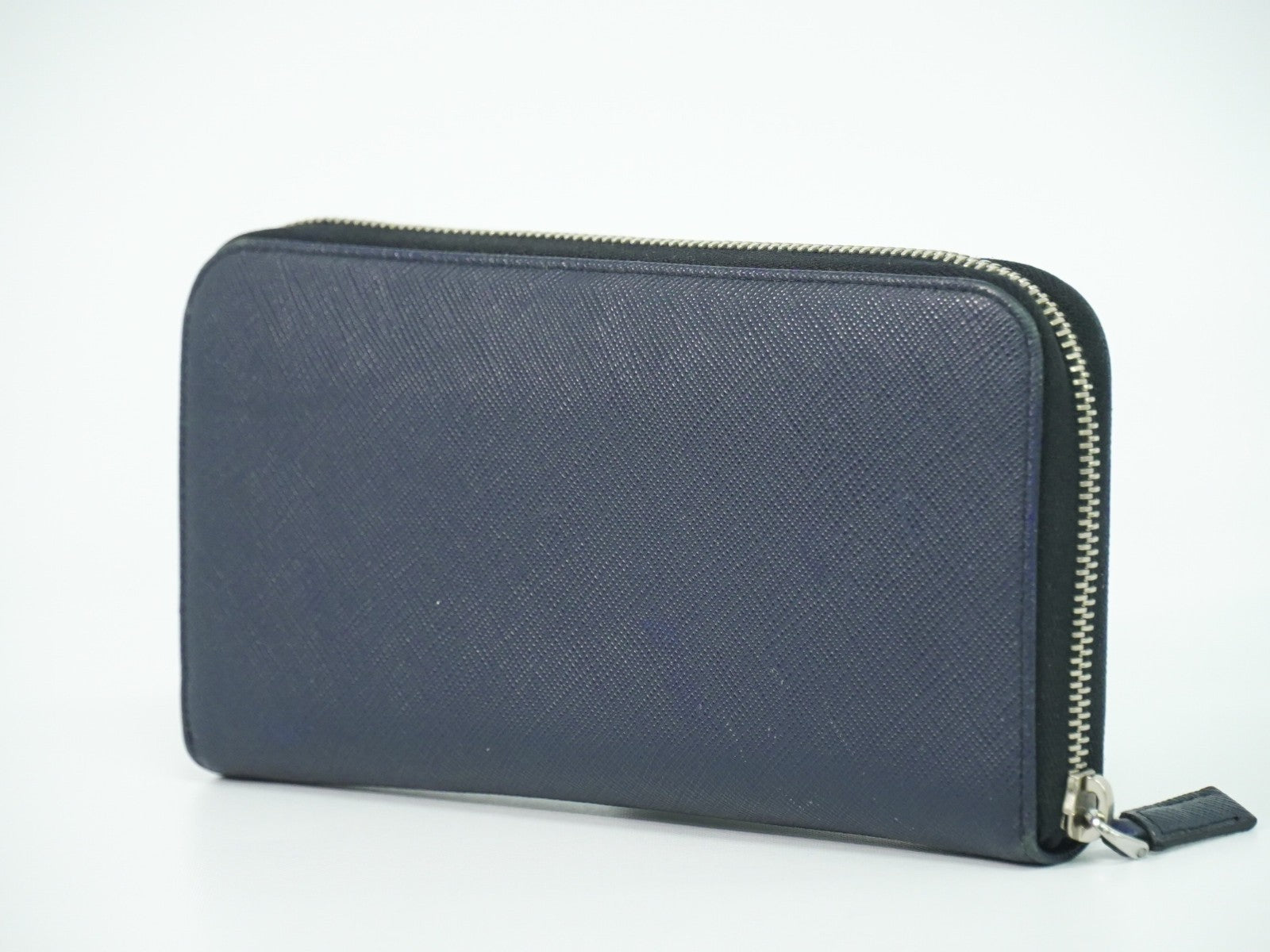 Prada Saffiano Wallet Leather Navy Leather Wallets Accessory (Pre-Loved)