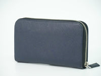 Prada Saffiano Wallet Leather Navy Leather Wallets Accessory (Pre-Loved)