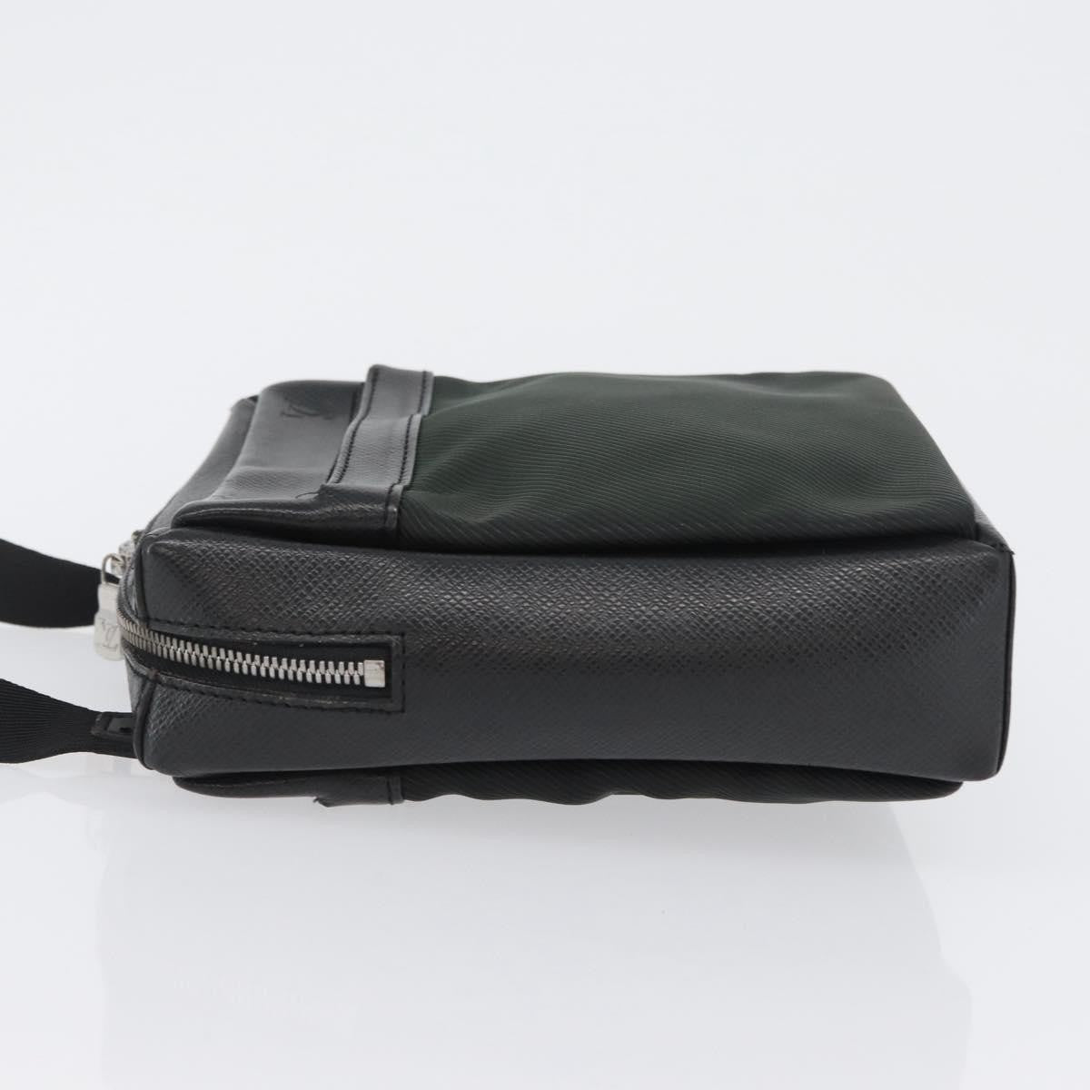 Louis Vuitton Sayan Messenger Bag Taiga Leather And Canvas Black Leather Shoulder Bag Bag (Authentic Pre-Loved)