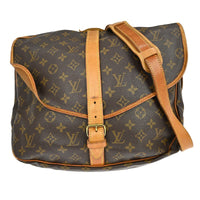 Louis Vuitton Saumur Handbag Monogram Canvas Brown Canvas Shoulder Bag Bag (Authentic Pre-Loved)