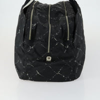 Chanel Travel Line Boston Bag Printed Nylon Black Nylon Travel Bag Bag (Pre-Loved)