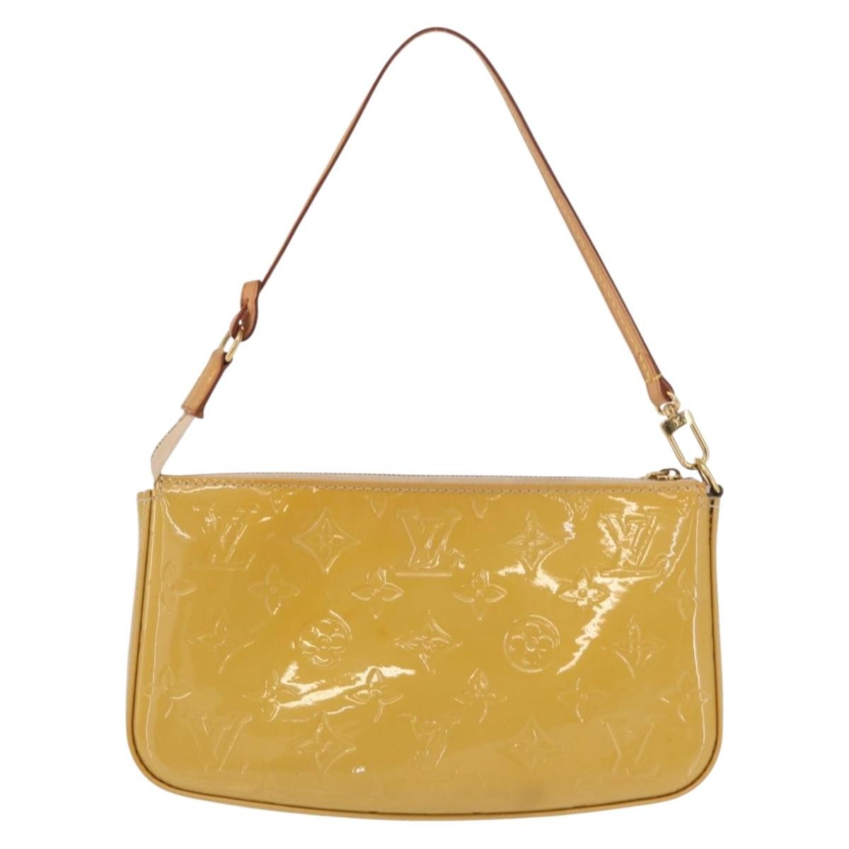 Louis Vuitton Pochette Accessoires Nm Monogram Vernis Yellow Patent_Leather Clutche & Pouche Bag (Pre-Loved)
