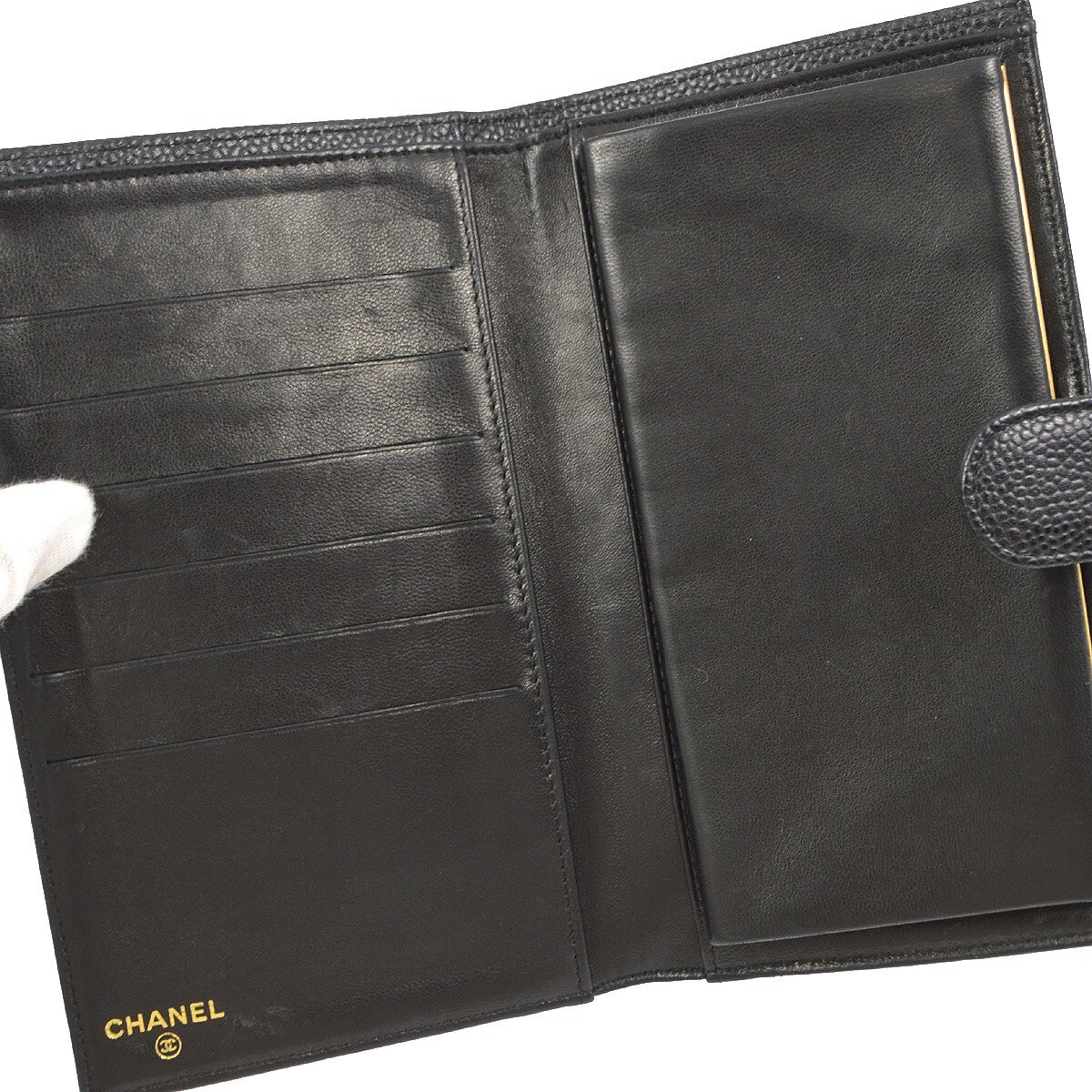 Chanel Timeless Cc French Wallet Caviar Black Leather Wallets Accessory (Authentic Pre-Loved)