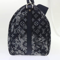Louis Vuitton Keepall Bandouliere Bag Monogram Tapestry Canvas Navy Canvas Bag (Authentic Pre-Loved)