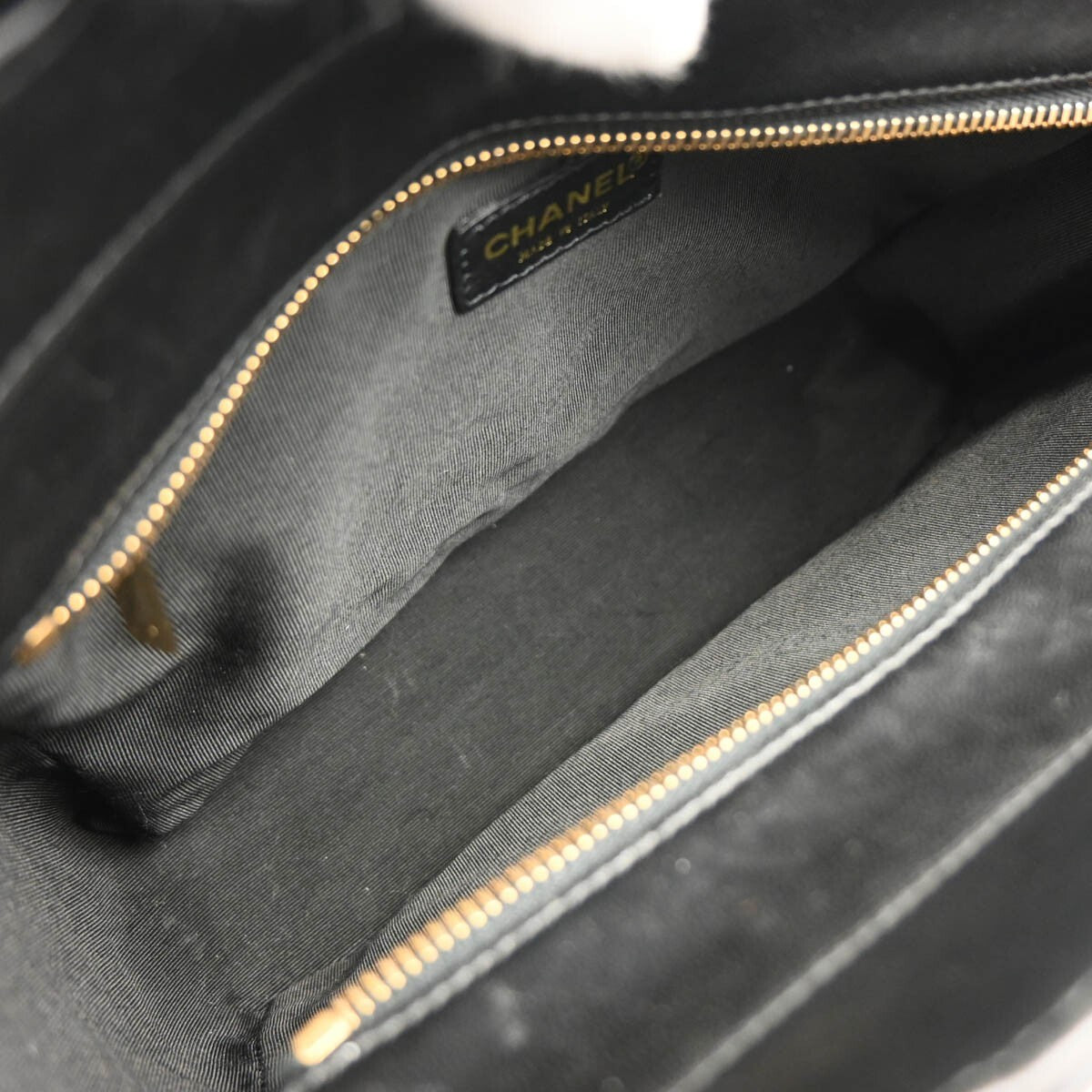 Chanel Chocolate Bar Cc Tote Quilted Leather Black Leather Tote Bag Bag (Authentic Pre-Loved)