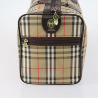 Burberry Vintage Duffle Bag Haymarket Canvas Beige Canvas Travel Bag Bag (Authentic Pre-Loved)