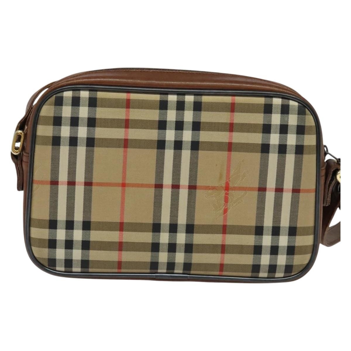 Burberry Camera Bag Vintage Check Canvas Beige Canvas Shoulder Bag Bag (Authentic Pre-Loved)