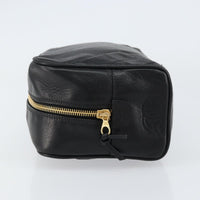 Chanel Chanel Vintage Toiletry Pouch Leather Black Leather Clutche & Pouche Bag (Pre-Loved)