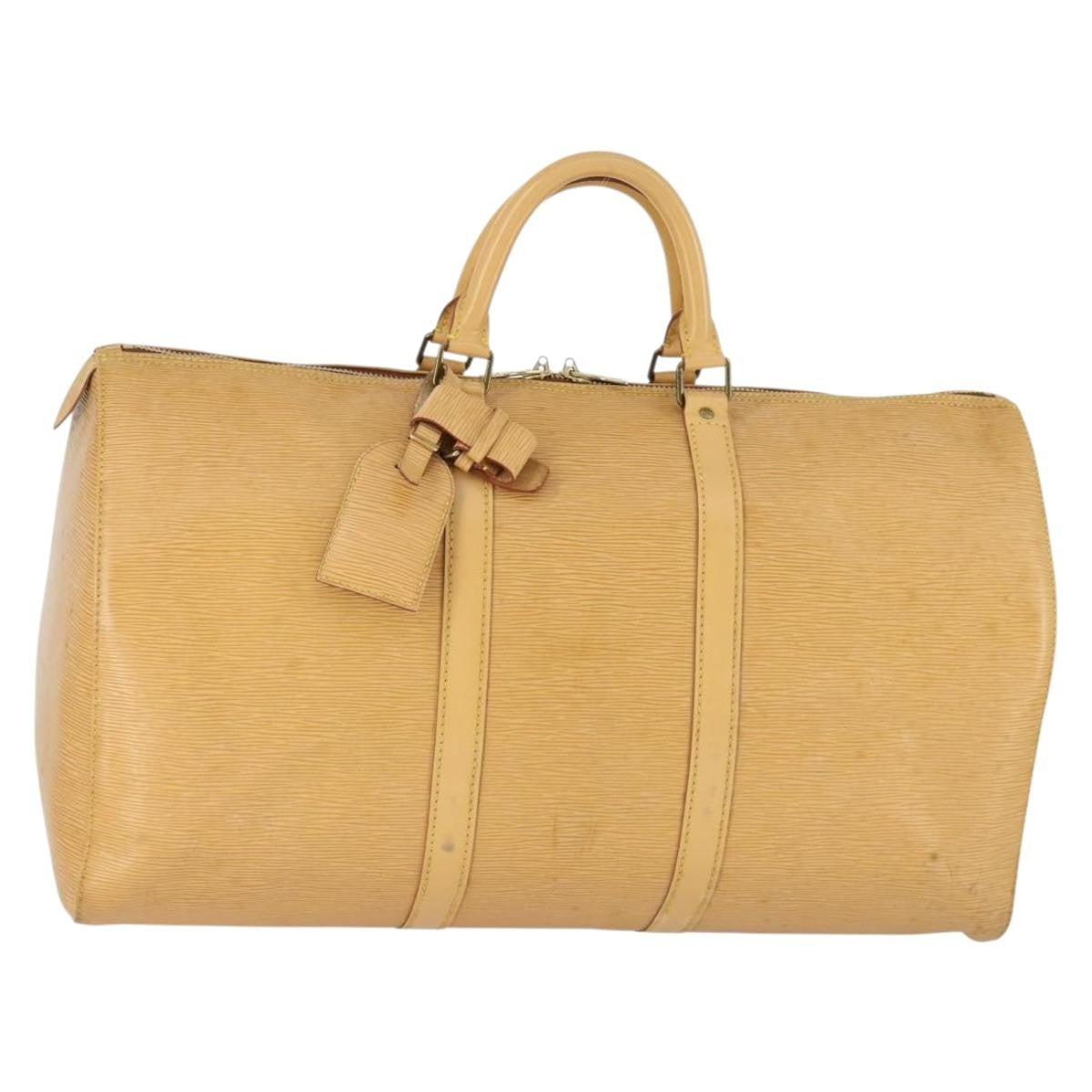 Louis Vuitton Keepall Bag Epi Leather Beige Leather Travel Bag Bag (Pre-Loved)